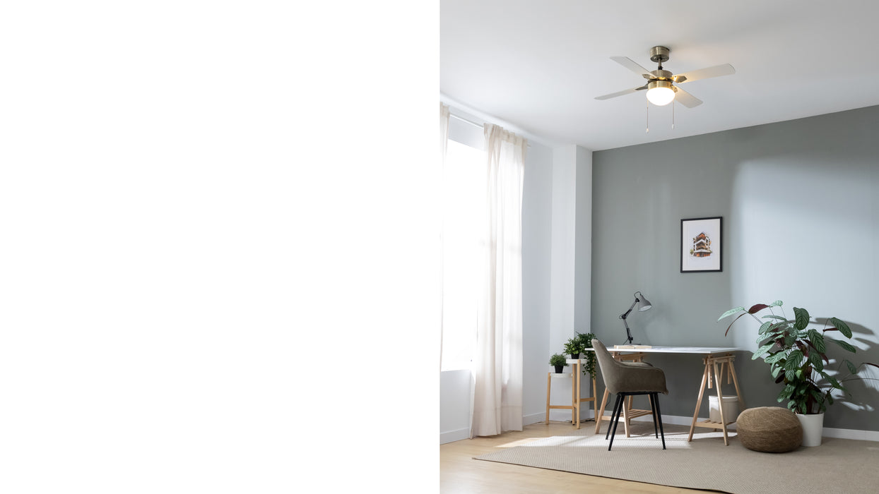 Ventilator de tavan cu lampă Cecotec EnergySilence Aero 450 GoldWhite, 50 W, diametru 107 cm, 3 viteze