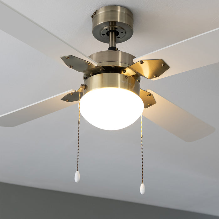 Ventilator de tavan cu lampă Cecotec EnergySilence Aero 450 GoldWhite, 50 W, diametru 107 cm, 3 viteze
