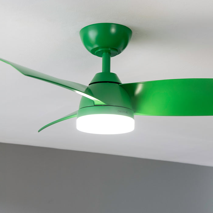 Ventilator de tavan cu iluminare LED Cecotec EnergySilence Aero 3050 Mint, 35 W, 6 trepte, 92 cm, verde mentă