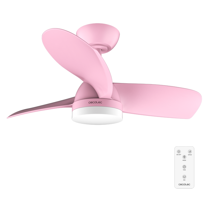 Ventilator de tavan cu iluminare Cecotec EnergySilence Aero 3050 Pink, 35 W, 6 trepte, roz