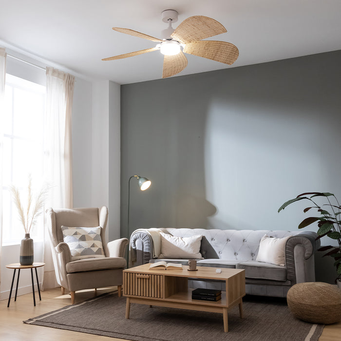Ventilator de tavan cu lumină Cecotec EnergySilence Aero 5290 Natural, 40 W, diametru 132 cm, 6 trepte