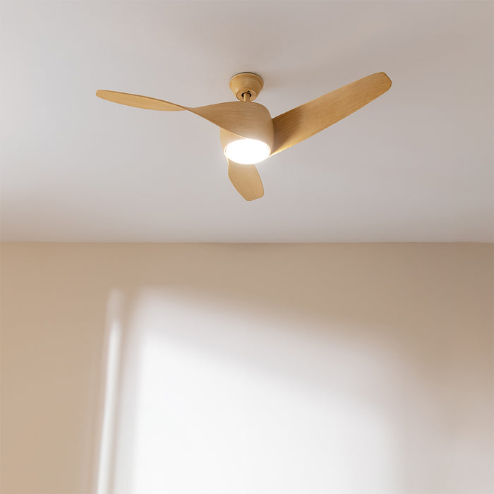Ventilator de tavan cu iluminare Cecotec EnergySilence Aero 5290 LightWood, 40 W, diametru 132 cm, 6 trepte