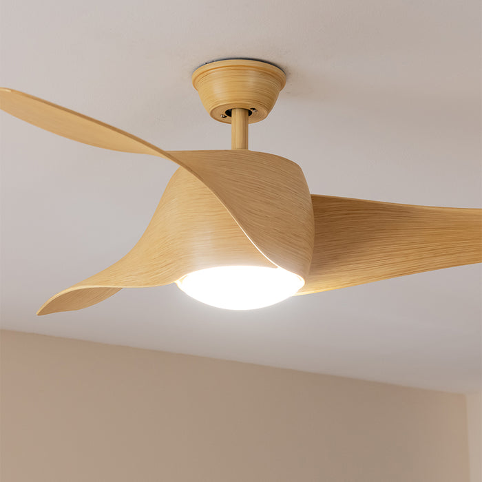 Ventilator de tavan cu iluminare Cecotec EnergySilence Aero 5290 LightWood, 40 W, diametru 132 cm, 6 trepte