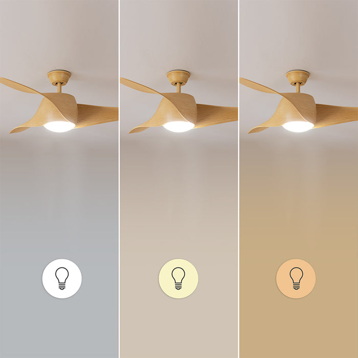 Ventilator de tavan cu iluminare Cecotec EnergySilence Aero 5290 LightWood, 40 W, diametru 132 cm, 6 trepte