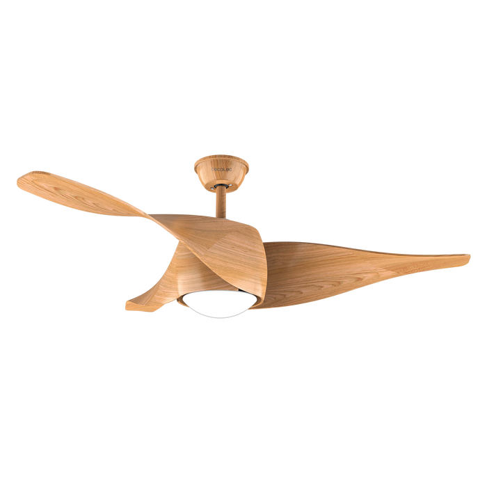 Ventilator de tavan cu iluminare Cecotec EnergySilence Aero 5290 LightWood, 40 W, diametru 132 cm, 6 trepte
