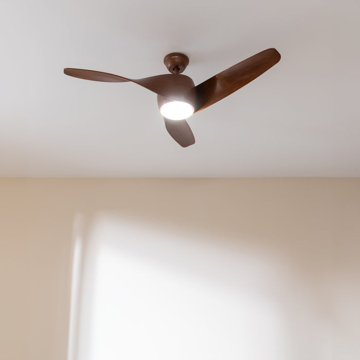 Ventilator de tavan cu lumină Cecotec EnergySilence Aero 5290 BlackWood, 40 W, diametru 132 cm, 6 trepte