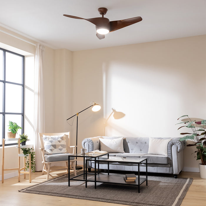 Ventilator de tavan cu lumină Cecotec EnergySilence Aero 5290 BlackWood, 40 W, diametru 132 cm, 6 trepte
