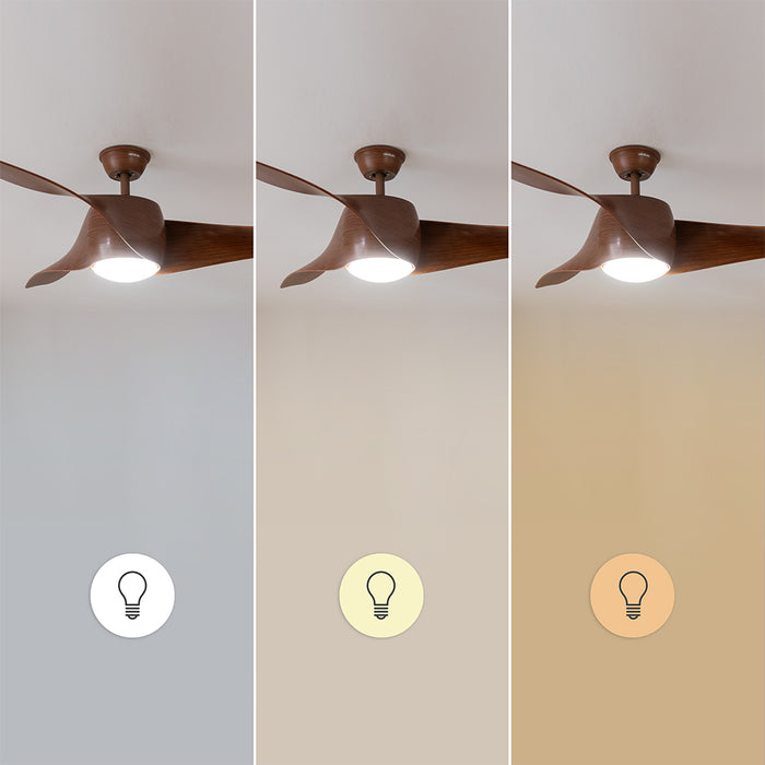 Ventilator de tavan cu lumină Cecotec EnergySilence Aero 5290 BlackWood, 40 W, diametru 132 cm, 6 trepte