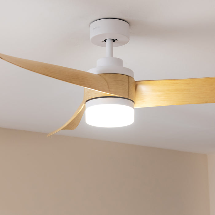 Ventilator de tavan Cecotec EnergySilence Aero 5280 LightWood, 40 W, diametru 132 cm, 6 trepte