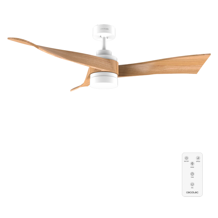 Ventilator de tavan Cecotec EnergySilence Aero 5280 LightWood, 40 W, diametru 132 cm, 6 trepte
