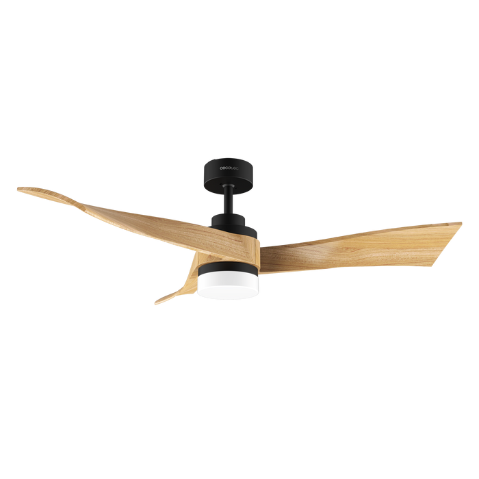 Ventilator de tavan cu iluminare Cecotec EnergySilence Aero 5285 LightWood, 40 W, diametru 140 cm, 6 trepte, LED 18 W