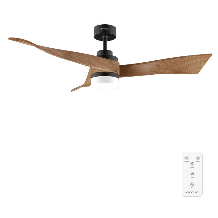 Ventilator de tavan cu iluminare Cecotec EnergySilence Aero 5285 DarkWood, 40 W, diametru 140 cm, 6 viteze