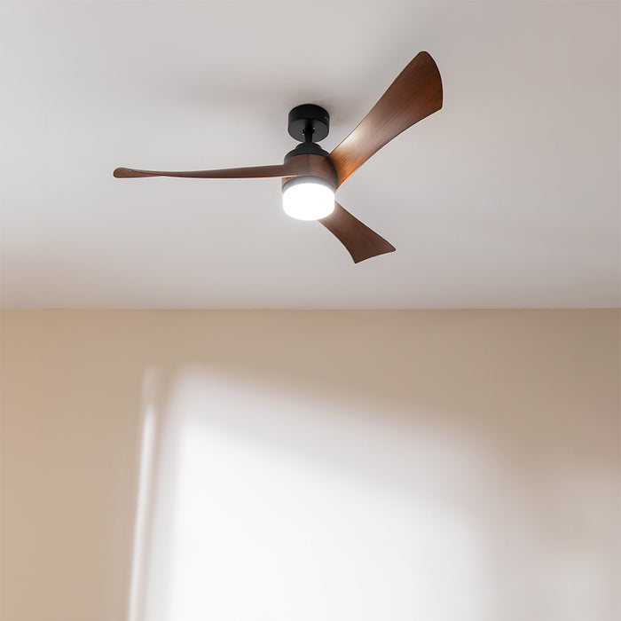 Ventilator de tavan cu iluminare Cecotec EnergySilence Aero 5285 DarkWood, 40 W, diametru 140 cm, 6 viteze