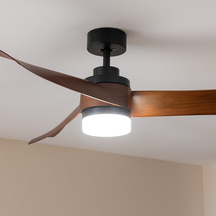 Ventilator de tavan cu iluminare Cecotec EnergySilence Aero 5285 DarkWood, 40 W, diametru 140 cm, 6 viteze