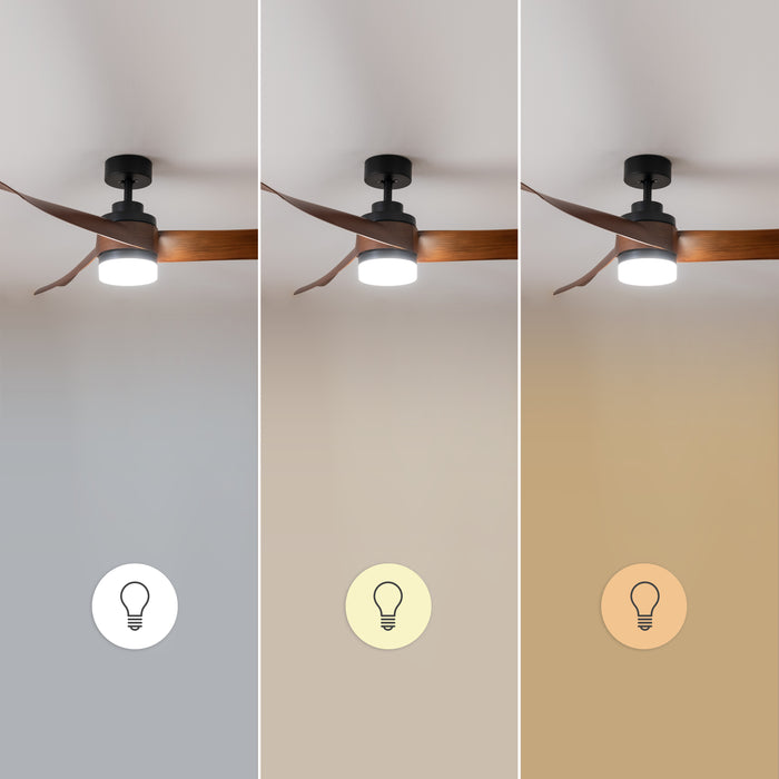 Ventilator de tavan cu iluminare Cecotec EnergySilence Aero 5285 DarkWood, 40 W, diametru 140 cm, 6 viteze