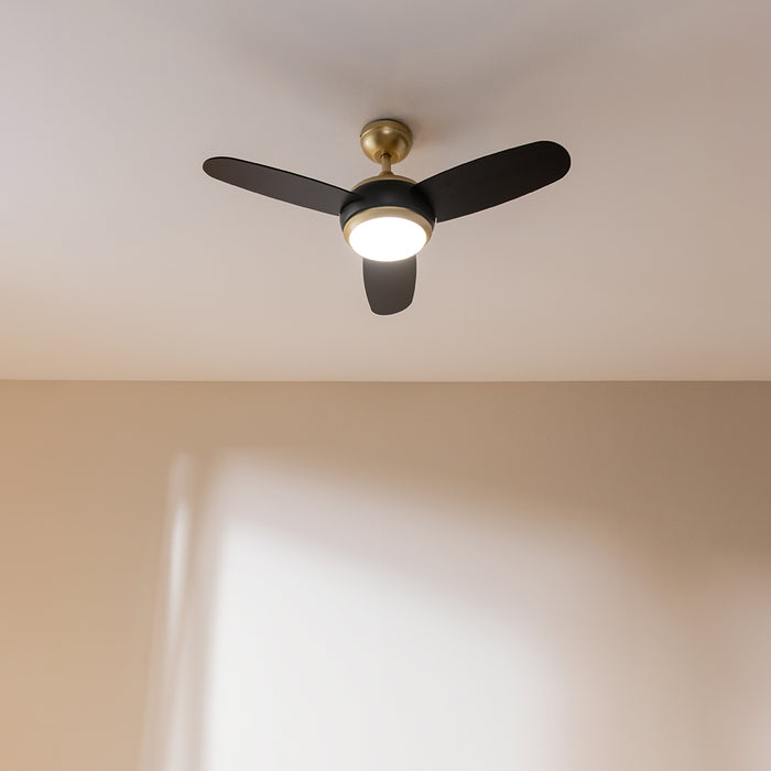 Ventilator de tavan cu iluminare Cecotec EnergySilence Aero 4265 GoldBlack, 65 W, diametru 106 cm, 3 trepte, LED 18 W