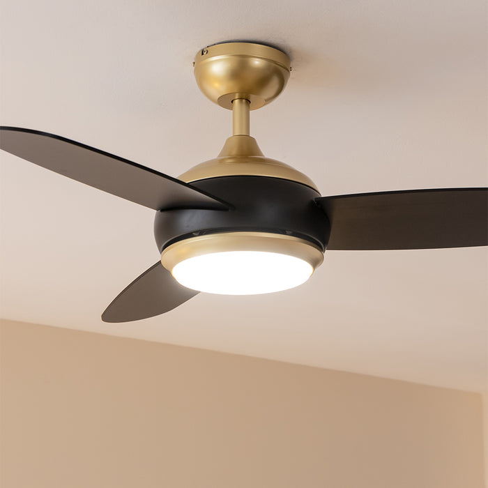 Ventilator de tavan cu iluminare Cecotec EnergySilence Aero 4265 GoldBlack, 65 W, diametru 106 cm, 3 trepte, LED 18 W
