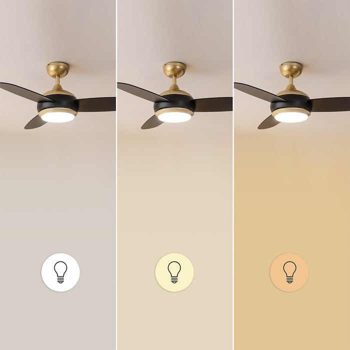 Ventilator de tavan cu iluminare Cecotec EnergySilence Aero 4265 GoldBlack, 65 W, diametru 106 cm, 3 trepte, LED 18 W