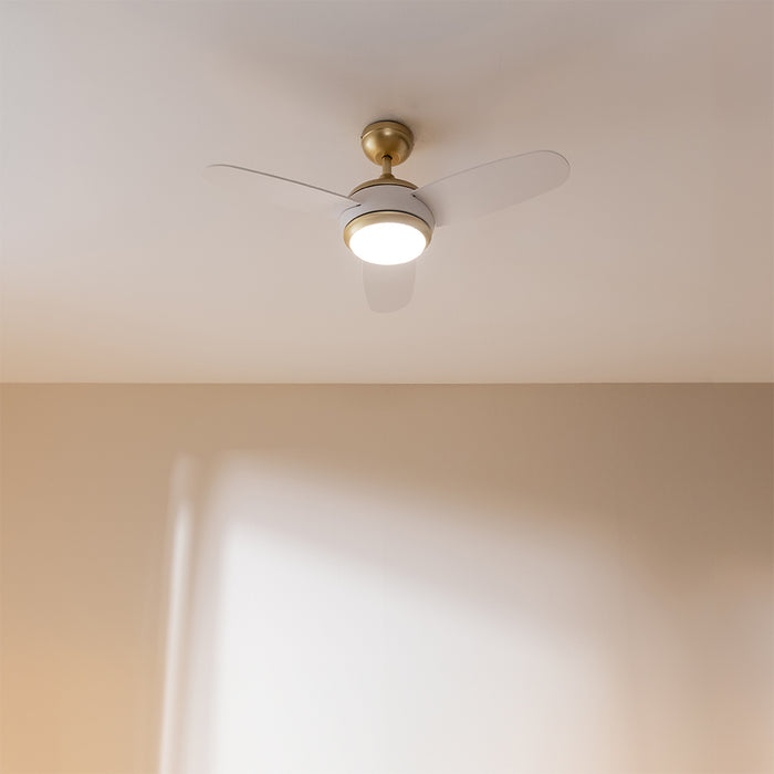 Ventilator de tavan cu iluminare Cecotec EnergySilence Aero 4265 GoldWhite, 65 W, diametru 106 cm, 3 trepte, alb-auriu