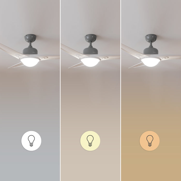 Ventilator de tavan cu lumină LED Cecotec EnergySilence Aero 560 IronWhite, 60 W, diametru 132 cm, 3 trepte, alb