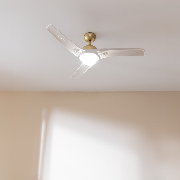 Ventilator de tavan cu lumină Cecotec EnergySilence Aero 560 GoldWhite, 60 W, diametru 132 cm, 3 trepte