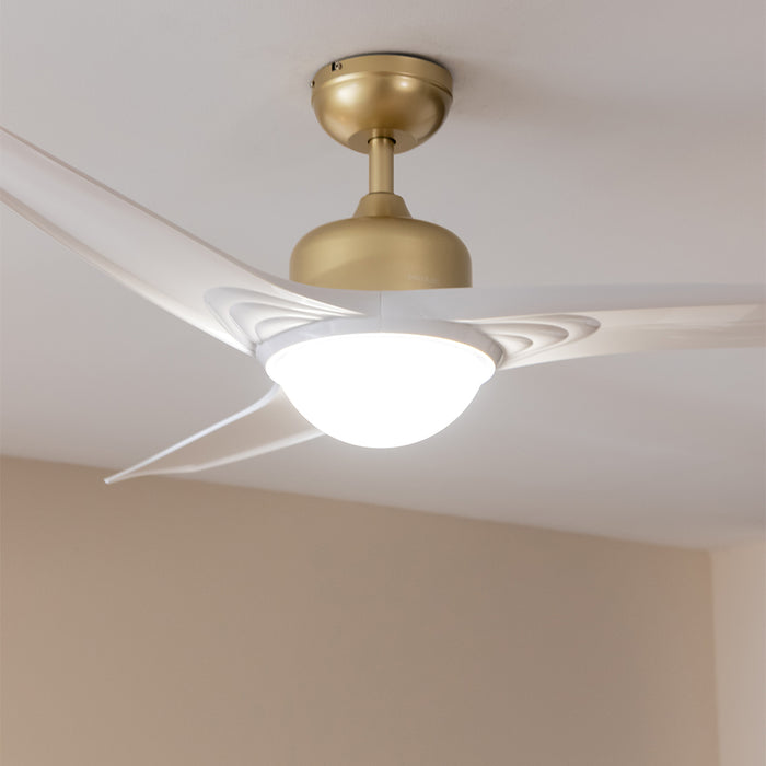 Ventilator de tavan cu lumină Cecotec EnergySilence Aero 560 GoldWhite, 60 W, diametru 132 cm, 3 trepte