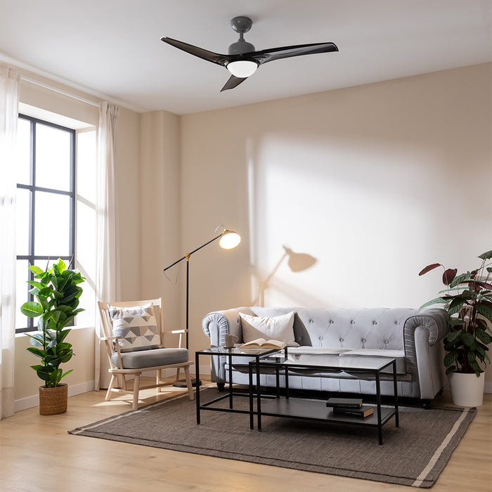 Ventilator de tavan cu iluminare LED Cecotec EnergySilence Aero 560 IronBlack, 60 W, diametru 132 cm, 3 viteze