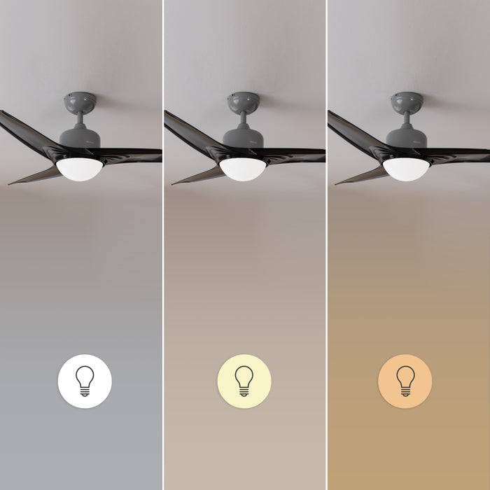 Ventilator de tavan cu iluminare LED Cecotec EnergySilence Aero 560 IronBlack, 60 W, diametru 132 cm, 3 viteze