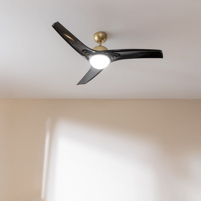 Ventilator de tavan cu iluminare Cecotec EnergySilence Aero 560 GoldBlack, 60 W, diametru 132 cm, 3 viteze, LED 18 W