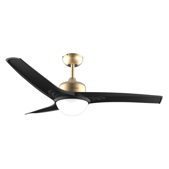 Ventilator de tavan cu iluminare Cecotec EnergySilence Aero 560 GoldBlack, 60 W, diametru 132 cm, 3 viteze, LED 18 W