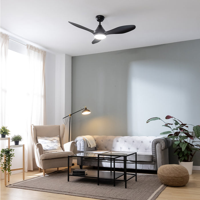 Ventilator de tavan cu lumină Cecotec EnergySilence Aero 5200 Black, 40 W, diametru 122 cm, 3 viteze, negru