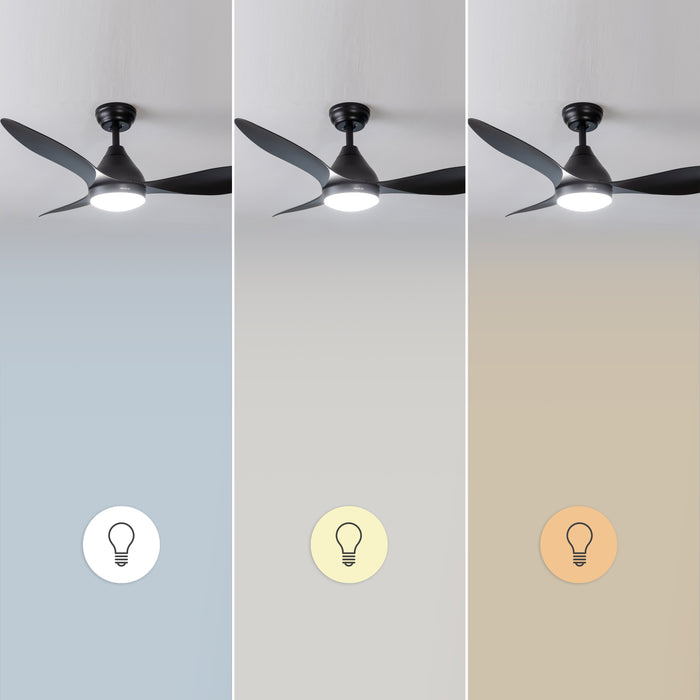 Ventilator de tavan cu lumină Cecotec EnergySilence Aero 5200 Black, 40 W, diametru 122 cm, 3 viteze, negru