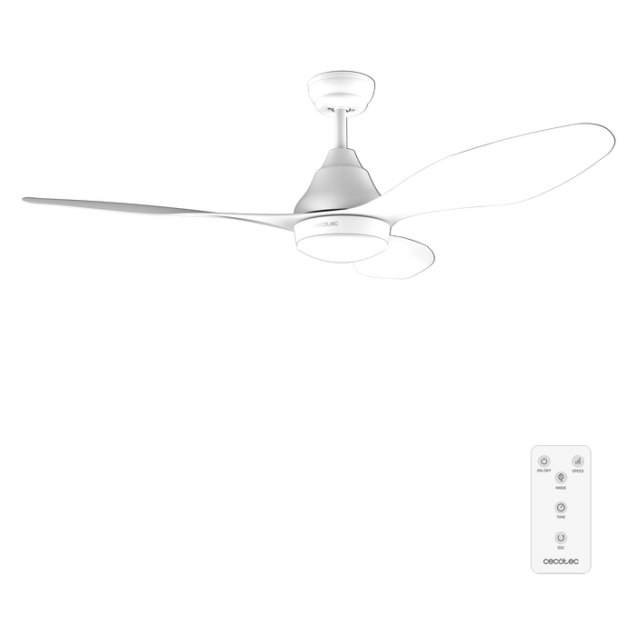 Ventilator de tavan cu iluminare Cecotec EnergySilence Aero 5200 White, 62 W, diametru 122 cm, 3 viteze