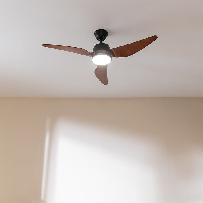 Ventilator de tavan cu lumină Cecotec EnergySilence Aero 5250 BlackWood, 62 W, diametru 122 cm, 3 viteze