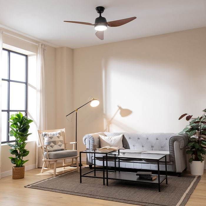 Ventilator de tavan cu lumină Cecotec EnergySilence Aero 5250 BlackWood, 62 W, diametru 122 cm, 3 viteze