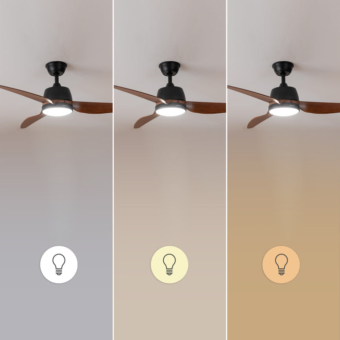 Ventilator de tavan cu lumină Cecotec EnergySilence Aero 5250 BlackWood, 62 W, diametru 122 cm, 3 viteze