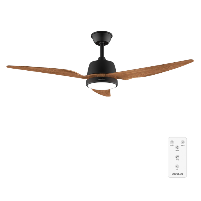 Ventilator de tavan cu lumină Cecotec EnergySilence Aero 5250 BlackWood, 62 W, diametru 122 cm, 3 viteze