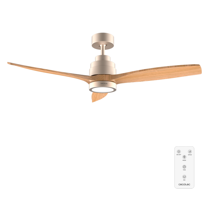 Ventilator de tavan cu lampă Cecotec EnergySilence Aero 5295 GoldWhite, 35 W, diametru 132 cm, 6 trepte