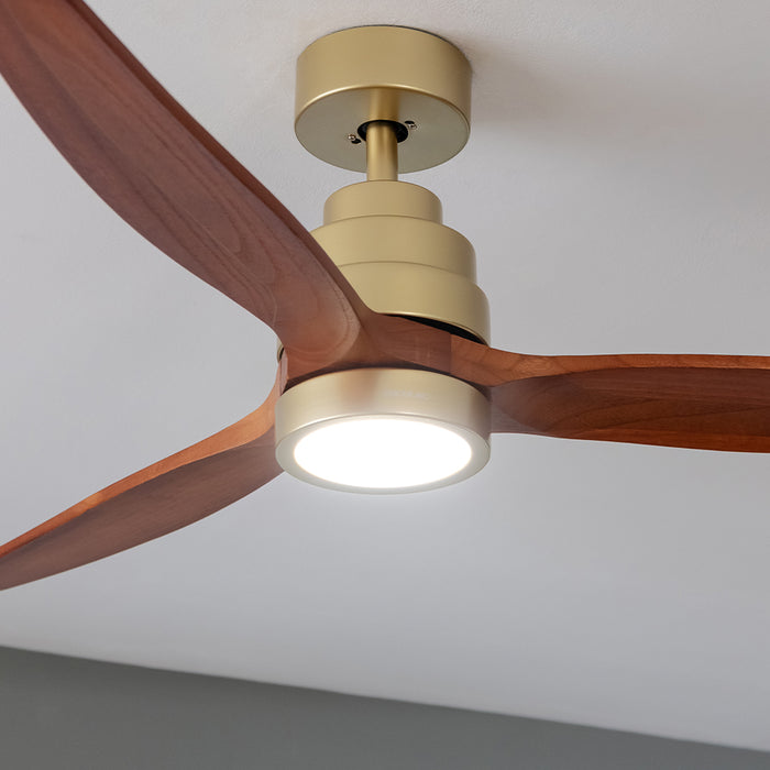 Ventilator de tavan cu iluminare Cecotec EnergySilence Aero 5295 GoldBlack, 35 W, diametru 132 cm, 6 trepte