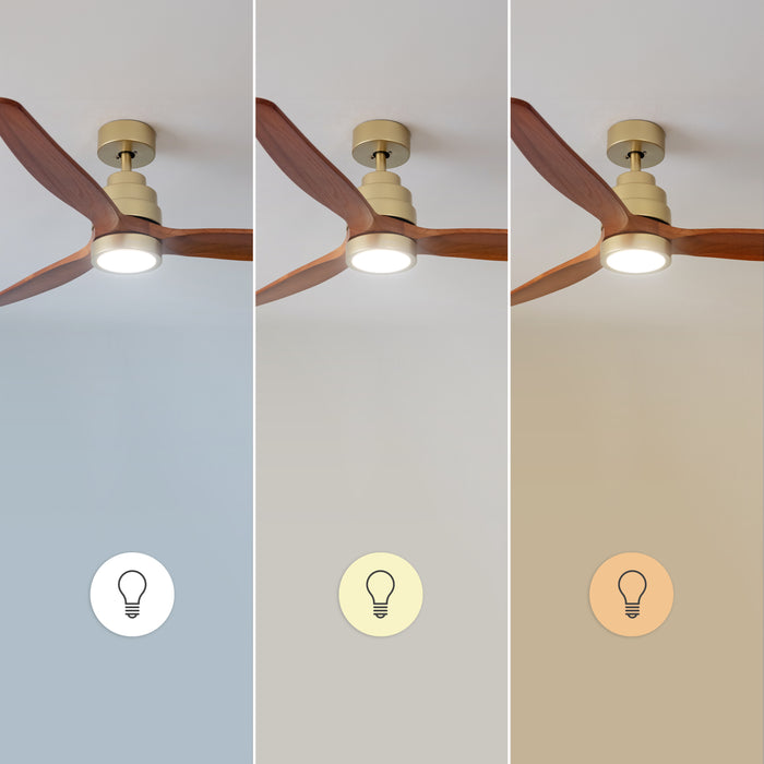 Ventilator de tavan cu iluminare Cecotec EnergySilence Aero 5295 GoldBlack, 35 W, diametru 132 cm, 6 trepte