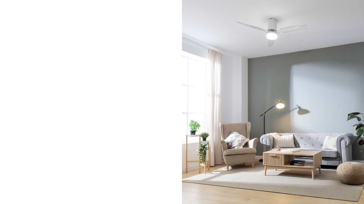 Ventilator de tavan cu lumină Cecotec EnergySilence Aero 5650 White&Transparent, 40 W, diametru 132 cm, 6 trepte