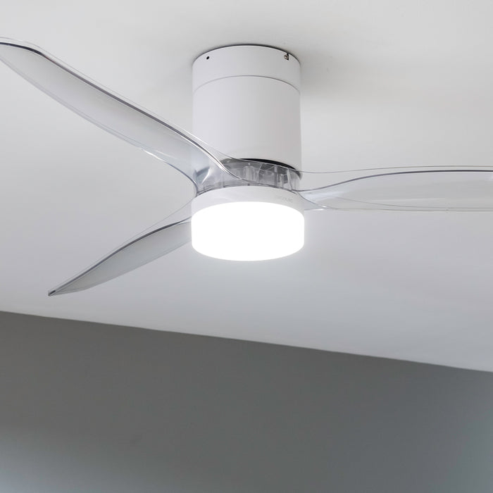 Ventilator de tavan cu lumină Cecotec EnergySilence Aero 5650 White&Transparent, 40 W, diametru 132 cm, 6 trepte