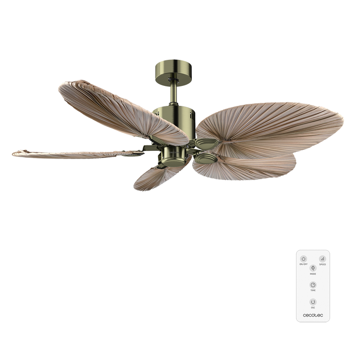 Ventilator de tavan Cecotec EnergySilence Aero 5200 Natural Palm, 38 W, diametru 127 cm, 6 trepte, 5 pale