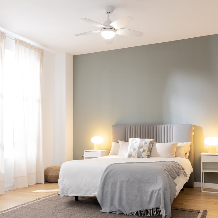 Ventilator de tavan cu iluminare Cecotec EnergySilence Aero 4200 LightWood, 53 W, diametru 106 cm, 3 trepte