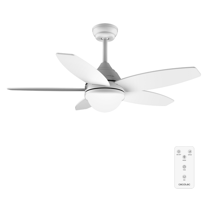 Ventilator de tavan cu iluminare Cecotec EnergySilence Aero 4200 LightWood, 53 W, diametru 106 cm, 3 trepte