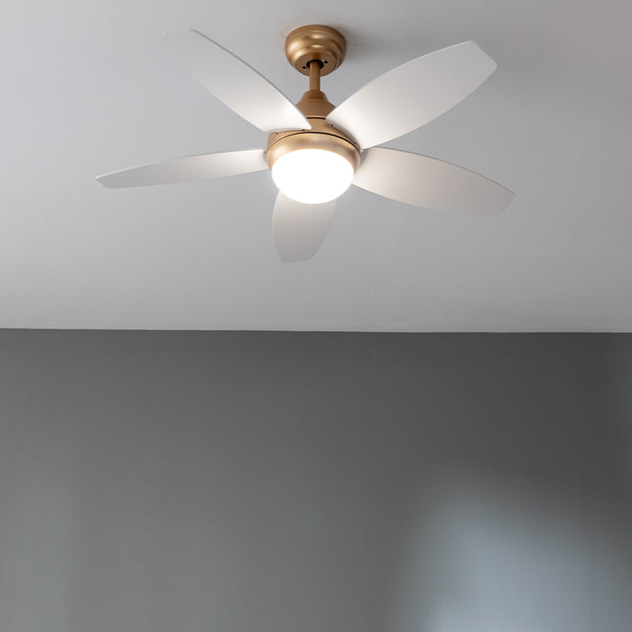 Ventilator de tavan cu lampă Cecotec EnergySilence Aero 4200 GoldLightWood, 53 W, diametru 106 cm, 3 trepte, telecomandă