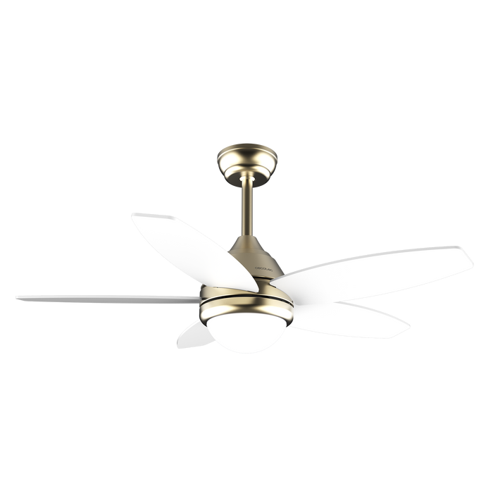 Ventilator de tavan cu lampă Cecotec EnergySilence Aero 4200 GoldLightWood, 53 W, diametru 106 cm, 3 trepte, telecomandă