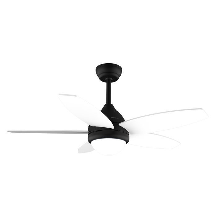 Ventilator de tavan cu iluminare Cecotec EnergySilence Aero 4200 Black&LightWood, 53 W, diametru 106 cm, 3 viteze