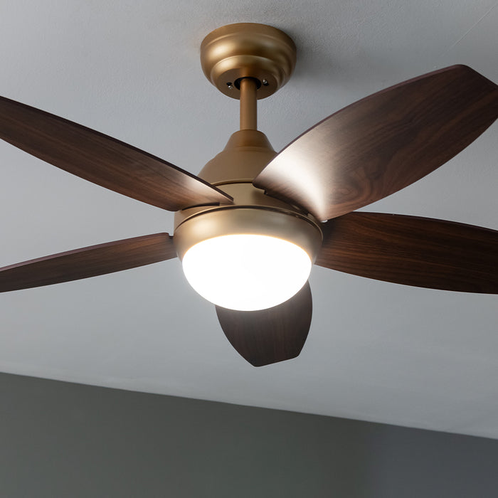 Ventilator de tavan cu lumină Cecotec EnergySilence Aero 4200 GoldDarkWood, 53 W, diametru 106 cm, 3 trepte, LED 15 W