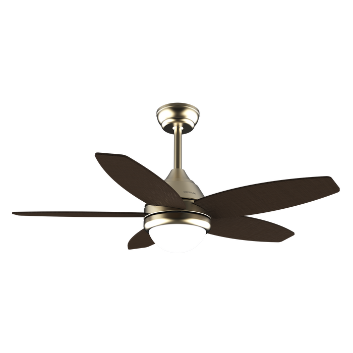 Ventilator de tavan cu lumină Cecotec EnergySilence Aero 4200 GoldDarkWood, 53 W, diametru 106 cm, 3 trepte, LED 15 W
